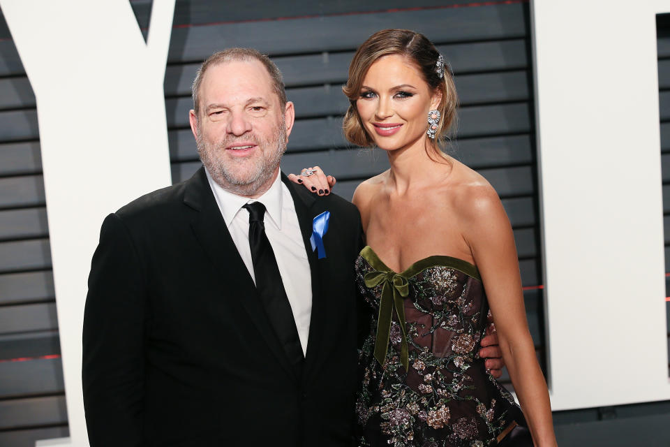 Harvey Weinstein and Georgina Chapman at the 2017 <em>Vanity Fair</em> Oscar Party on Feb. 26, 2017. (Photo: David Livingston/Getty Images)