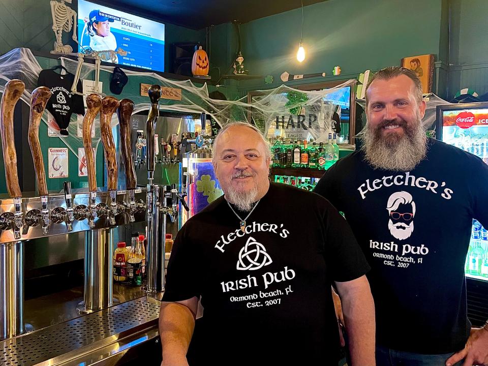 Brew master Rob Shash (left) and owner Bill Fletcher at Fletcher's Irish Pub and Brewery.