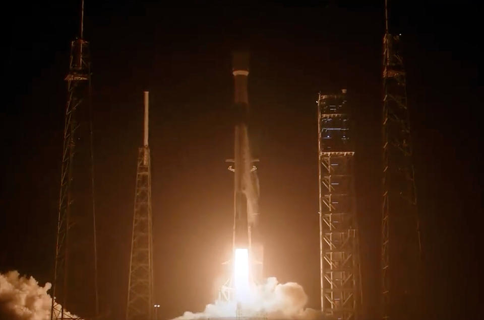 A SpaceX Falcon 9 rocket lifts off with 23 Starlink satellites from Launch Complex 40 at the Cape Canaveral Space Force Station on Friday, Nov. 3, 2023.