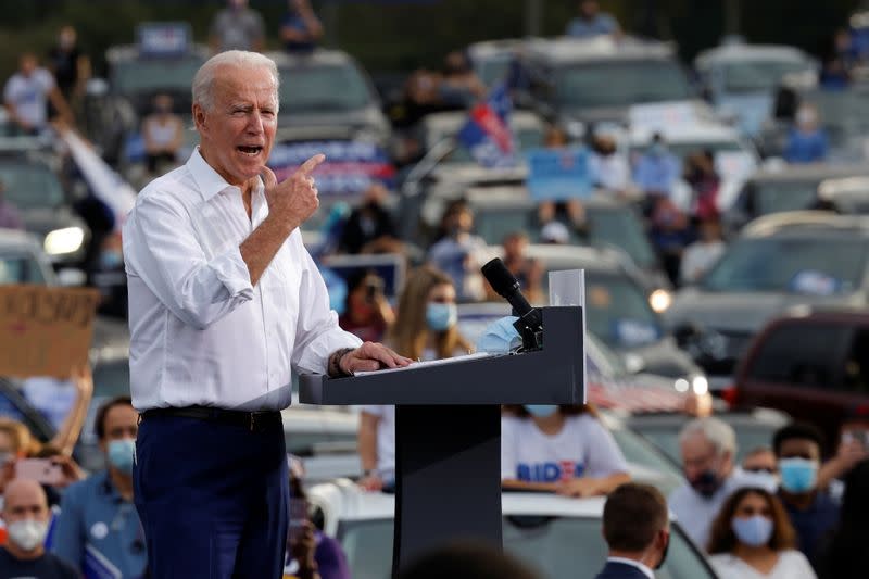 El candidato presidencial demócrata y ex vicepresidente Joe Biden durante una parada de campaña en Atlanta, Georgia, EEUU