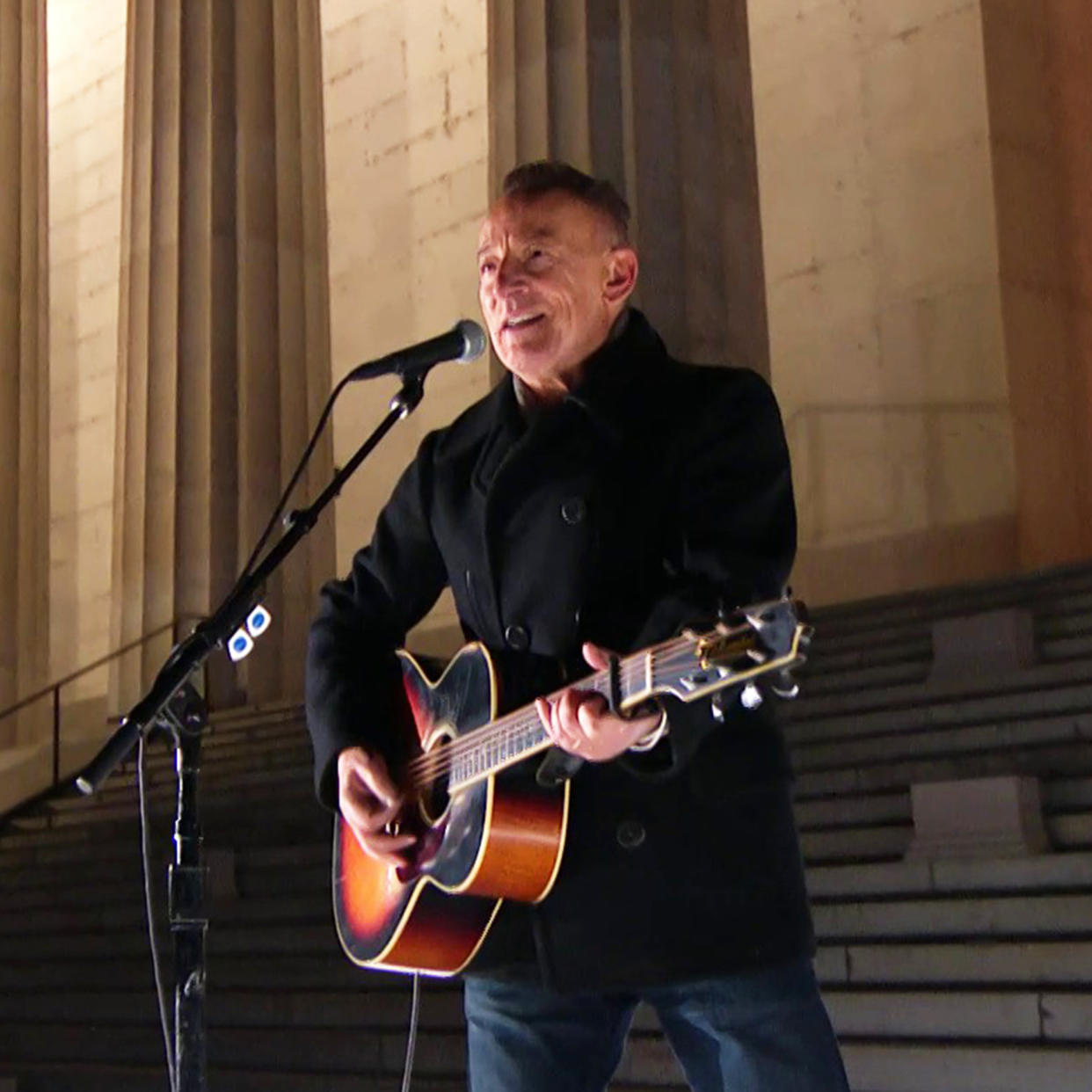 The rock star performed at the Lincoln Memorial for the inauguration celebration on Jan. 20. (NBC)