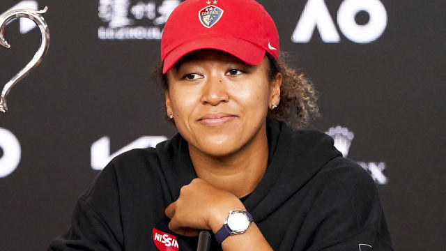 Naomi Osaka, pictured here speaking to the media after winning the Australian Open.