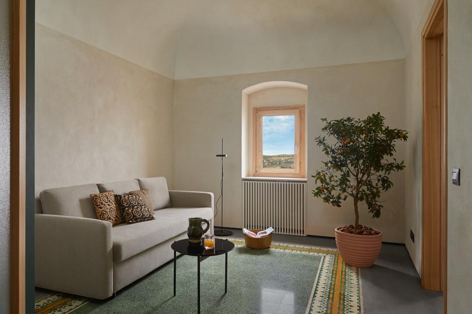 The living room inside the 1 Euro House in Sambuca, Sicily