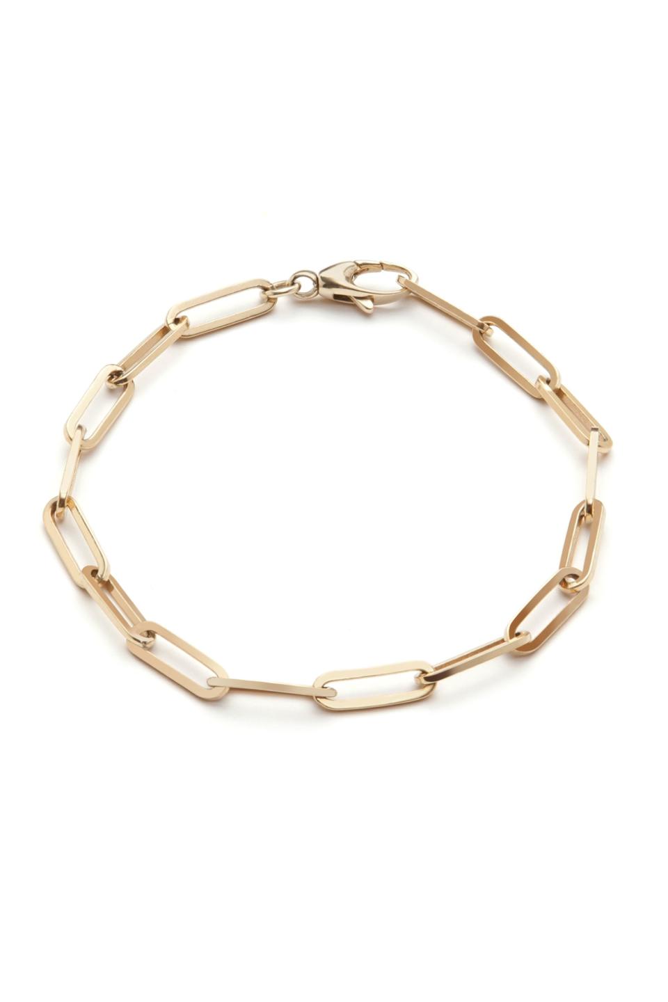 18K Long Link Charm Anklet