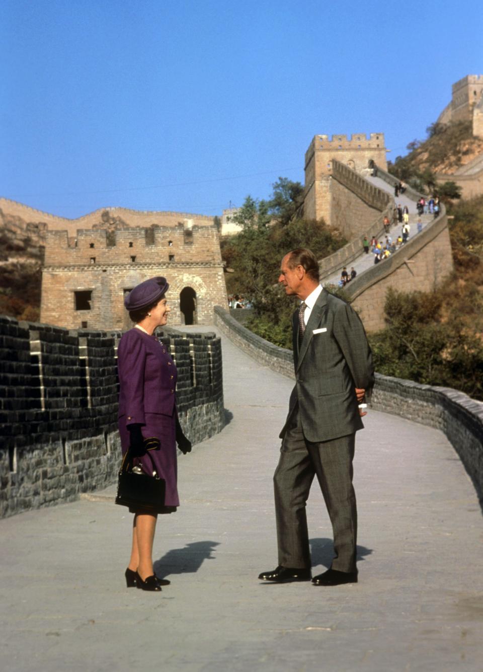 <p>Prince Philip and The Queen visit the Great Wall of China on a state visit to the country. (PA Archive) </p>