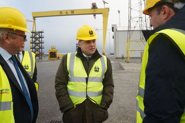 Ben Wallace visit to Harland & Wolff shipyard