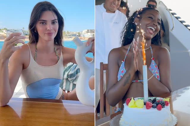 <p>Kendall Jenner/TikTok; Lori Harvey/Instagram</p> Kendall Jenner enjoyed her own tequila brand while Justine Skye enjoyed birthday cake.