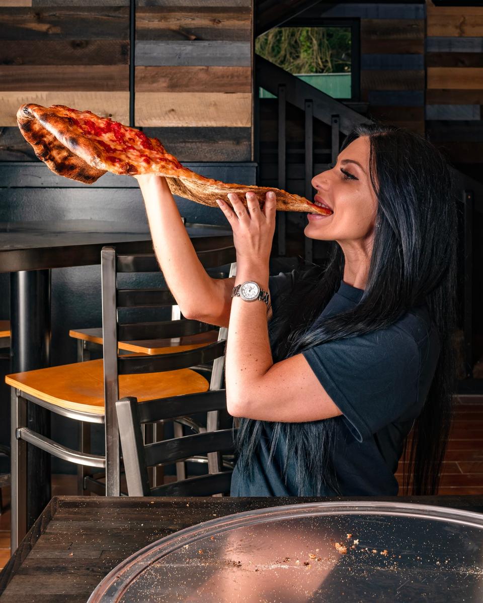 The Supersize Me Slice at Wayne Ale House & Pizza.