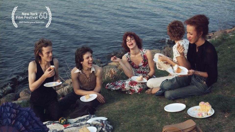 Artist Nan Goldin and friends picnic on the Esplanade in Boston in 1973 - Credit: Nan Goldin/HBO