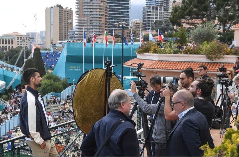 Djokovic durante su atención a la prensa en Montecarlo