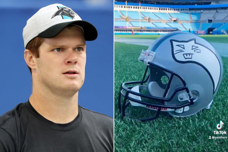 Panthers Make Helmet with Hilarious Logo Sam Darnold Drew
