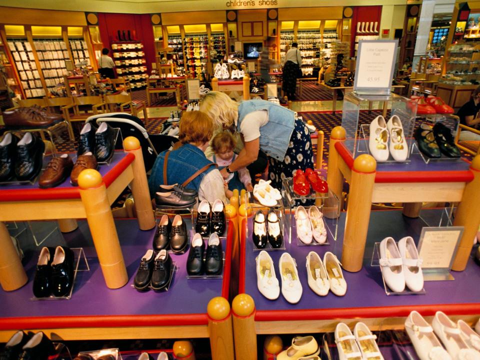 A Nordstrom shoe department in 1997.