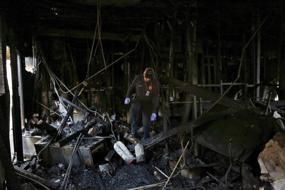 When arson targets a temple, mosque or cultural center, it may be investigated as a hate crime. <a href="https://www.gettyimages.com/detail/news-photo/houston-fire-department-arson-investigator-inspects-the-news-photo/463382360?adppopup=true" rel="nofollow noopener" target="_blank" data-ylk="slk:Aaron M. Sprecher/AFP via Getty Images;elm:context_link;itc:0;sec:content-canvas" class="link ">Aaron M. Sprecher/AFP via Getty Images</a>