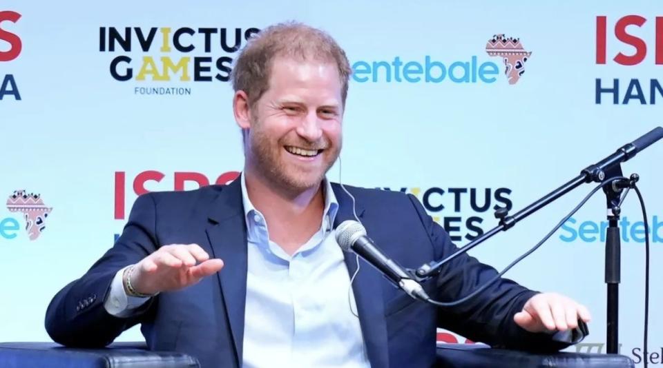 prince harry at a conference in japan