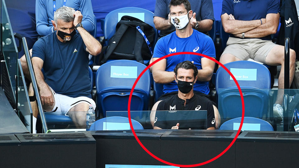 Patrick Mouratoglou, pictured here in Stefanos Tsitsipas' box during his clash with Rafael Nadal.