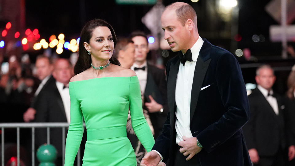 The Prince and Princess of Wales arrive for the second annual Earthshot Prize Awards Ceremony at the MGM Music Hall at Fenway, in Boston, Massachusetts. / Credit: Kirsty O'Connor/PA Images via Getty Images