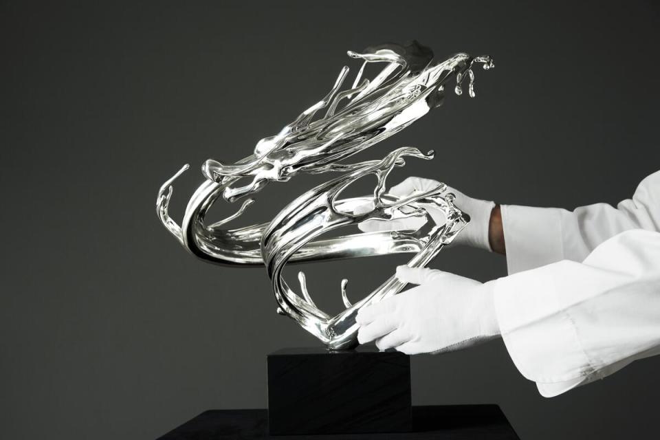 “Flowing Dragon,” the limited-edition sculpture collaboration between Christofle and artist Zheng Lu