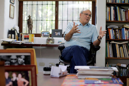 Journalist Carlos Fernando Chamorro, critic of the government of President Daniel Ortega speaks during an interview with Reuters in Managua, Nicaragua December 24, 2018. REUTERS/Oswaldo Rivas