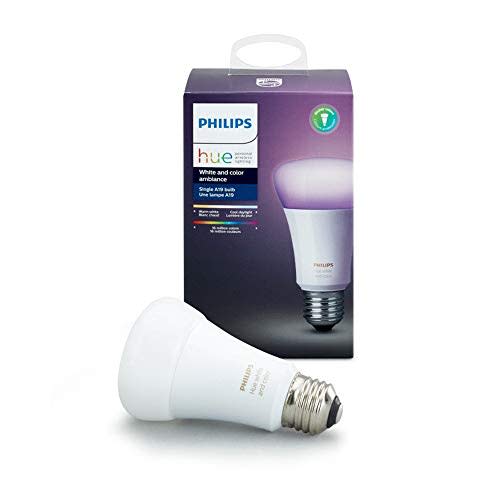 Philips Hue Single Premium Smart Bulb, 16 million colors, for most lamps & overhead lights, Hub…
