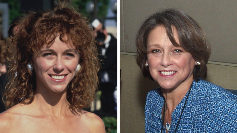 Michele Greene Left: 1990; Right: 2019 cast of LA Law