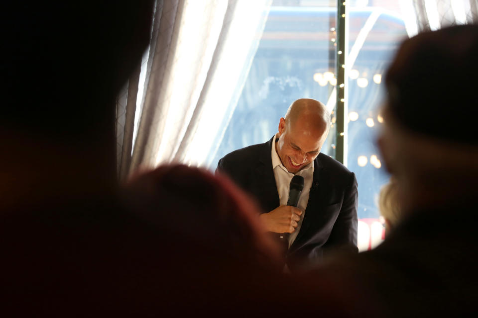 Democratic U.S. presidential candidate Senator Cory Booker speaks during an event as part of his bus tour in Fort Dodge, Iowa, U.S. December 20, 2019.  REUTERS/Brenna Norman