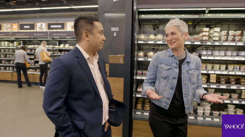 Amazon VP of Amazon Go Gianna Puerini (on right).