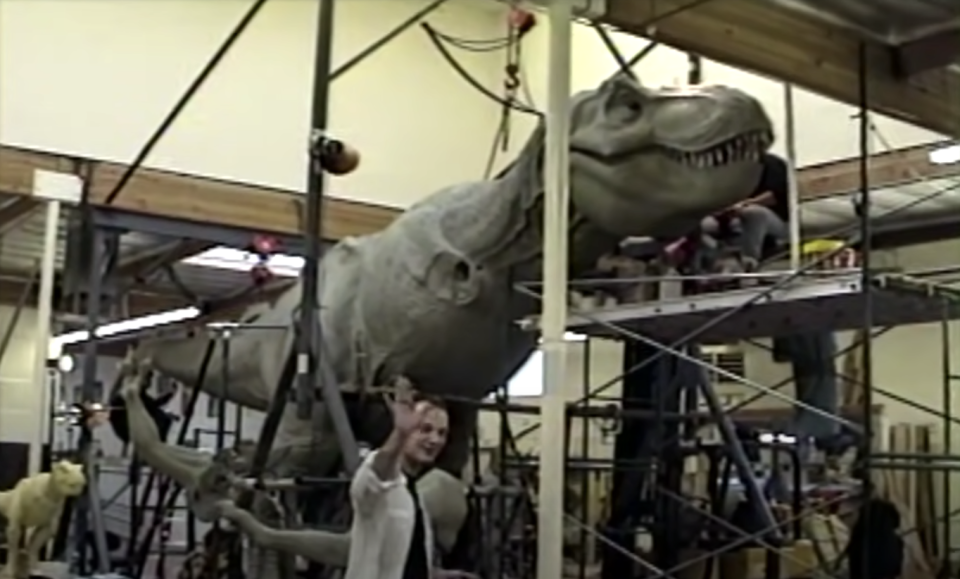 people building the t-rex