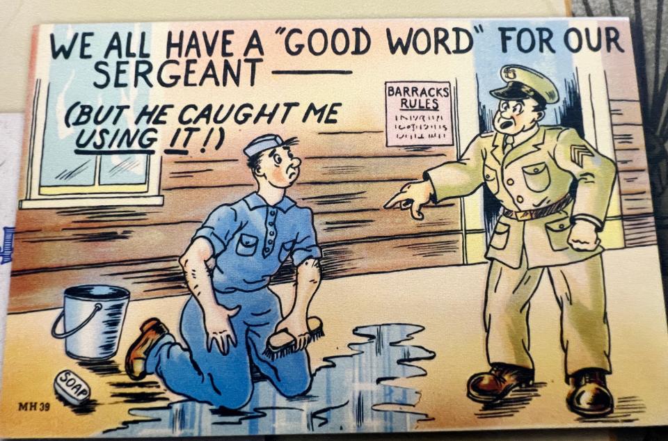 One of the postcards featured in “Military Service: A History in Postcards,” which is on display through Christmas at the Gadsden Public Library.