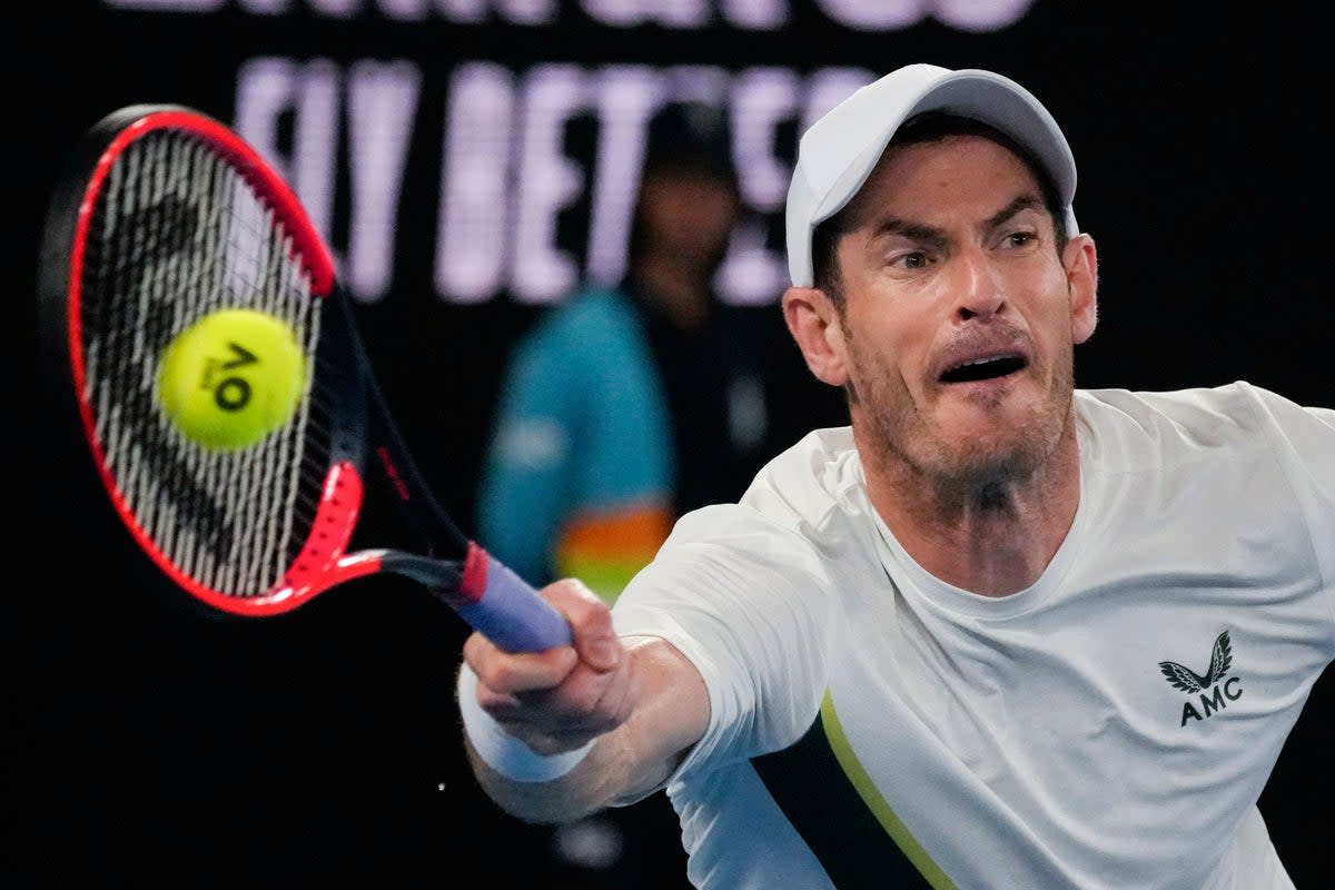Andy Murray beat 13th seed Matteo Berrettini in five sets in the first round of the Australian Open (Aaron Favila/AP) (AP)