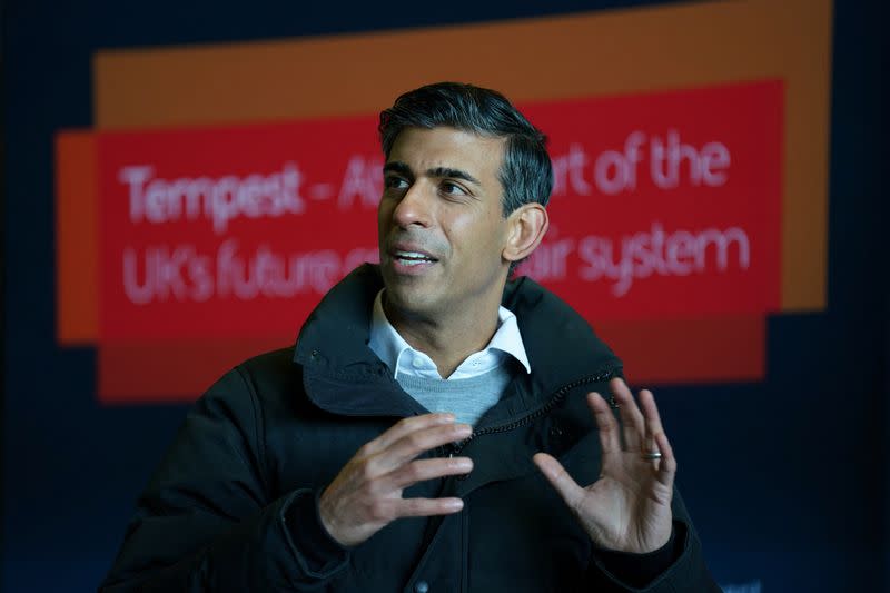 Sunak during his visit to RAF Coningsby in Linconshire