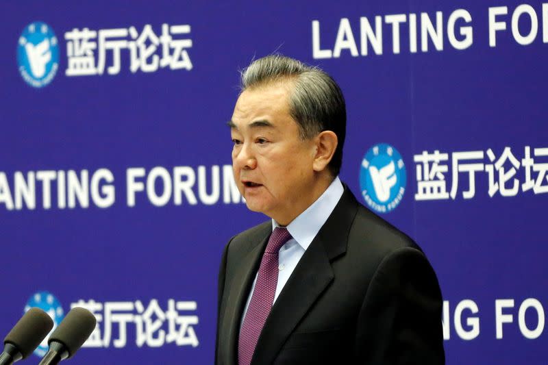 Chinese State Councilor and Foreign Minister Wang Yi at the Lanting Forum in Beijing