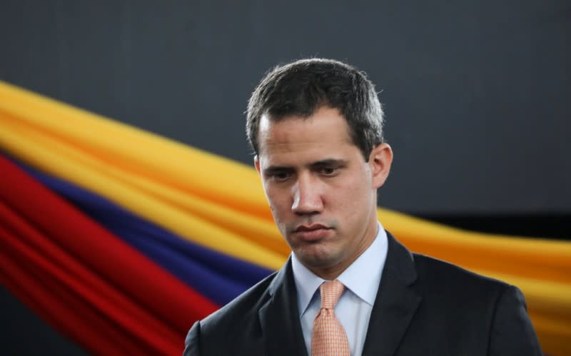 Venezuela's National Assembly President and opposition leader Juan Guaido, who many nations have recognised as the country's rightful interim ruler, takes part in a session of Venezuela's National Assembly in Caracas