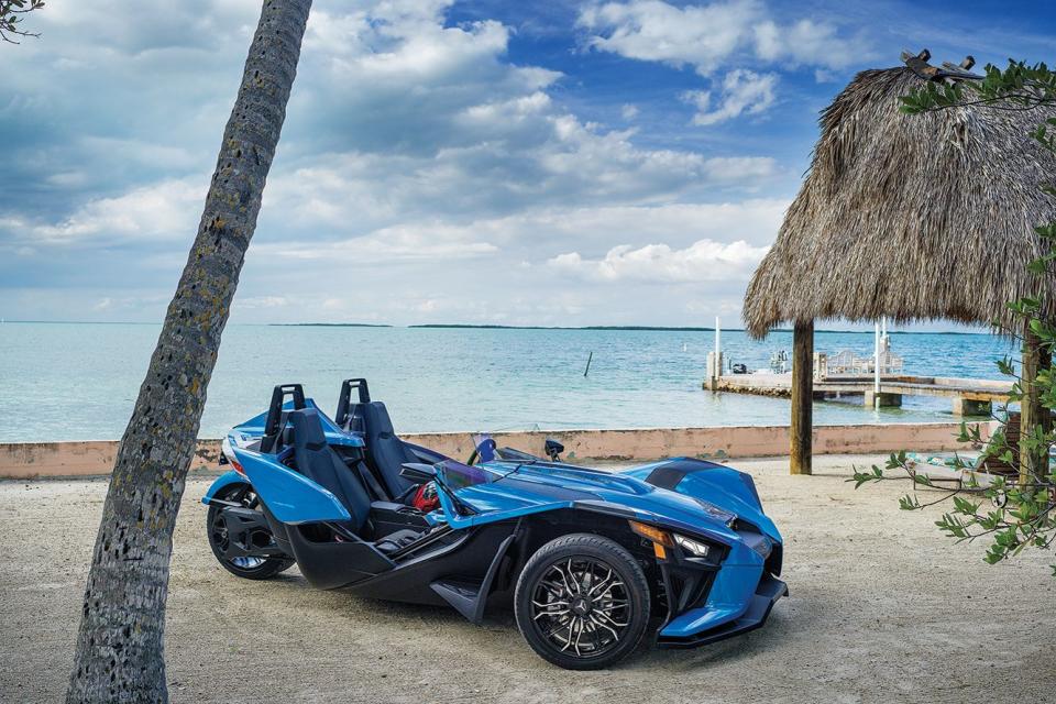 <p>The 2020 Polaris Slingshot three-wheeler largely benefits from a host of updates for the new model year, including a new engine, upgraded interior bits, and more refined handling. Read the full story <a href="https://www.caranddriver.com/reviews/a30636528/2020-polaris-slingshot-drive/" rel="nofollow noopener" target="_blank" data-ylk="slk:here;elm:context_link;itc:0;sec:content-canvas" class="link ">here</a>.</p>