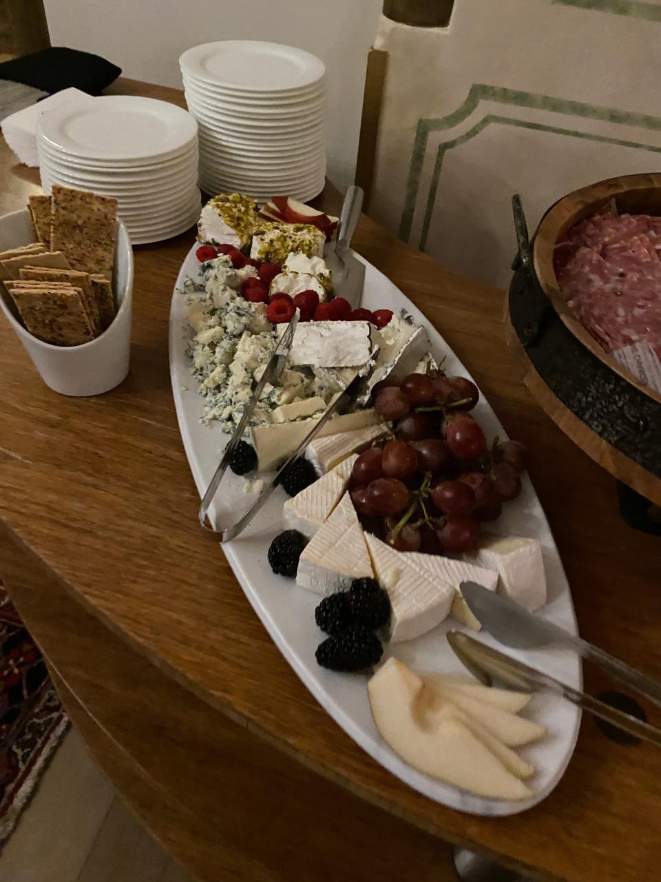 A cheese charcuterie option at the new Wine Grotto at Saint John's Resort in Plymouth Township.