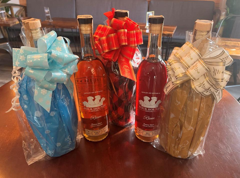 Four Hounds Distilling in Carolina Beach has grab-and-go or custom-wrapped bottles of its rum for the 2022 holiday season.