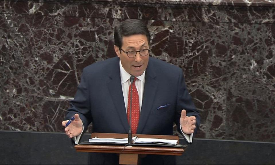 Donald Trump’s personal attorney Jay Sekulow speaks during the trial.