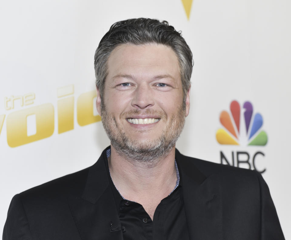 Blake Shelton on the set of <em>The Voice</em> on April 30. (Photo: Rodin Eckenroth/Getty Images for NBC)