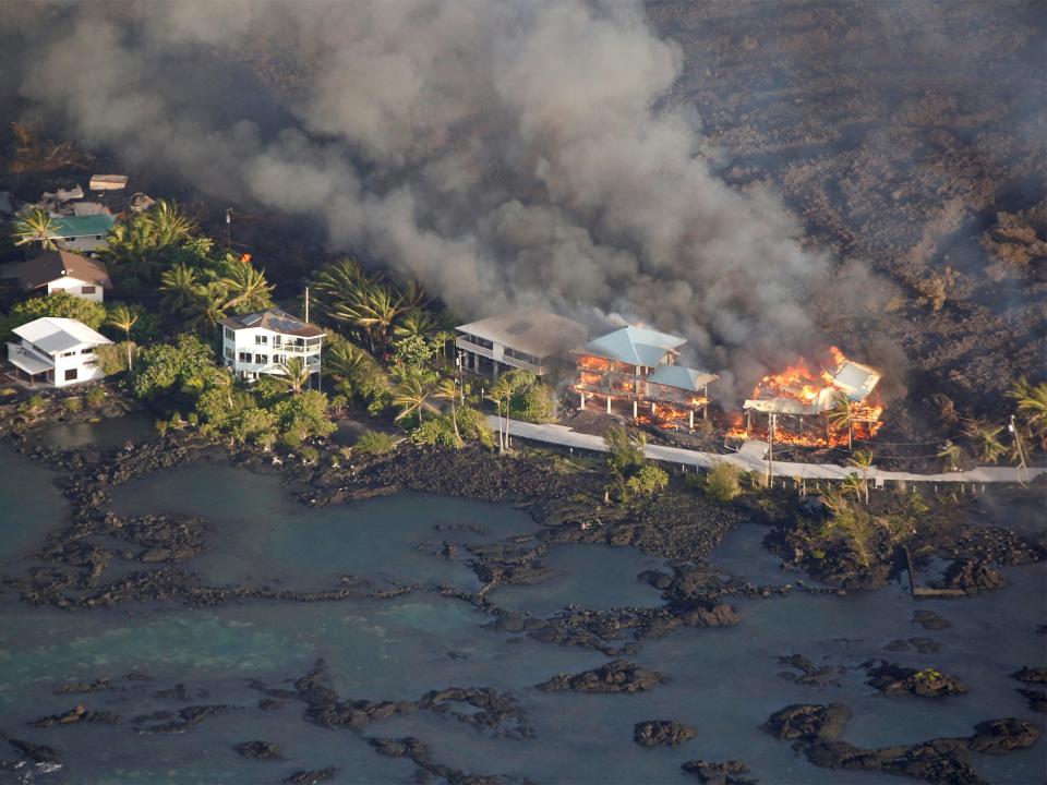 Hawaii volcano: New land formed as lava flows meet ocean