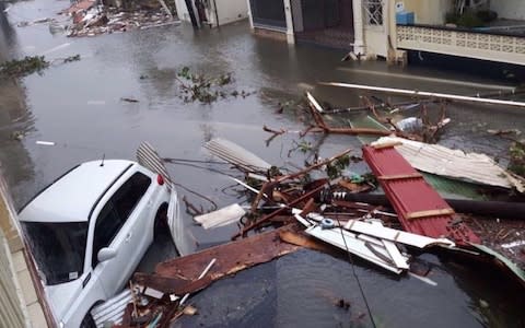 Flood damage on the island of Saint-Martin