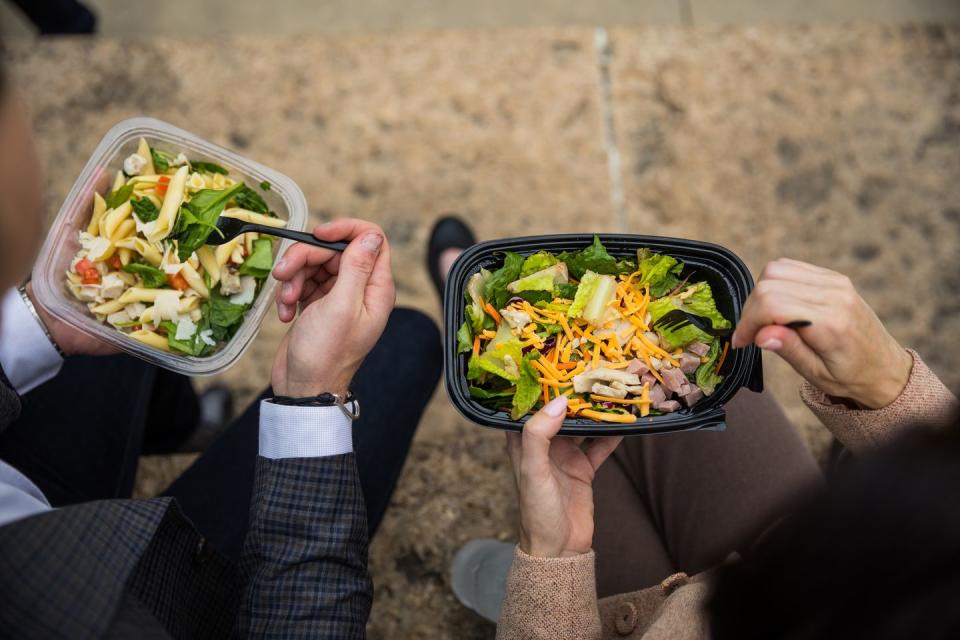 Reuse take-out containers.