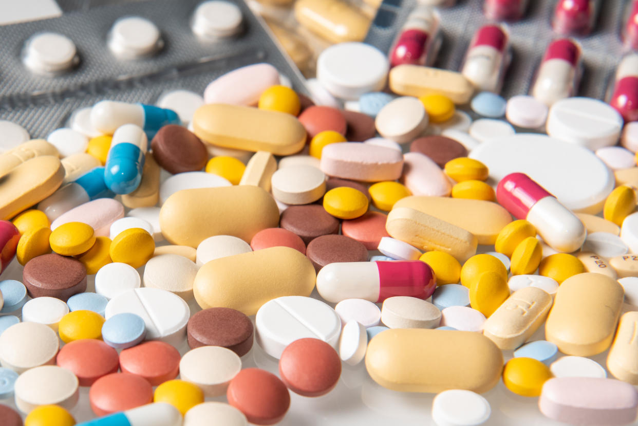 In this photo illustration, pharmaceutical pills and capsules seen displayed. (Photo by Milos Vujinovic / SOPA Images/Sipa USA)