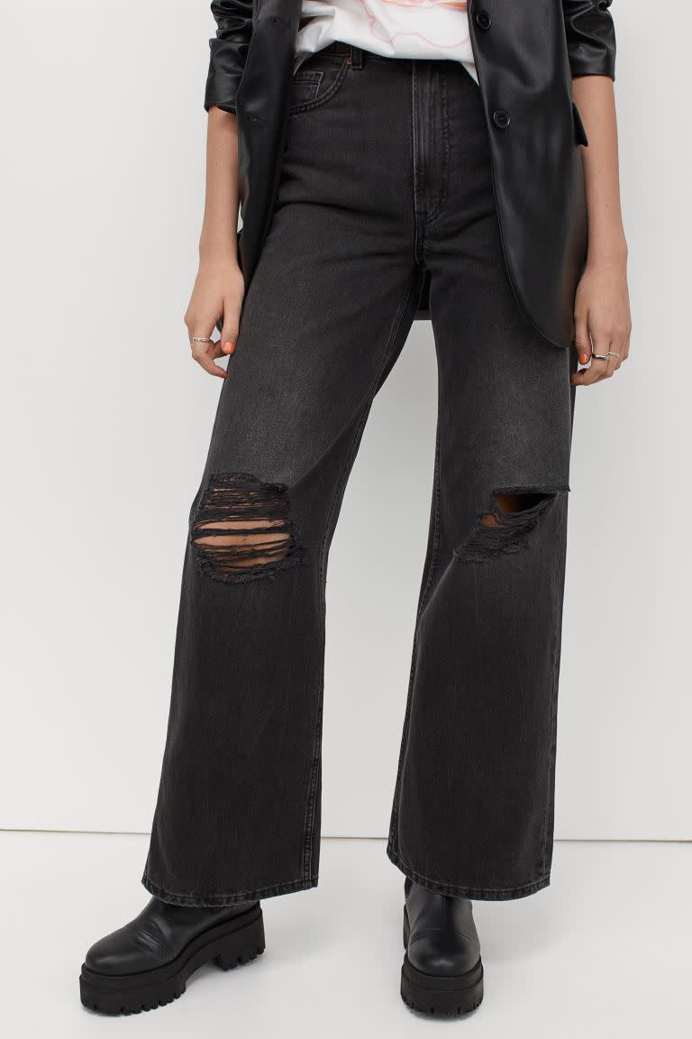 Wide High Jeans. Image via H&M.