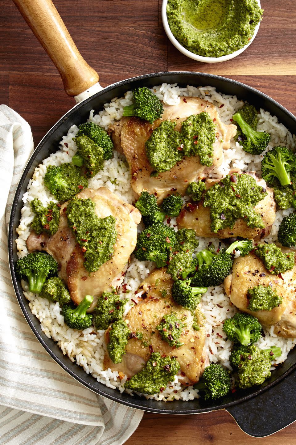 Chicken and Rice with Broccoli Pesto