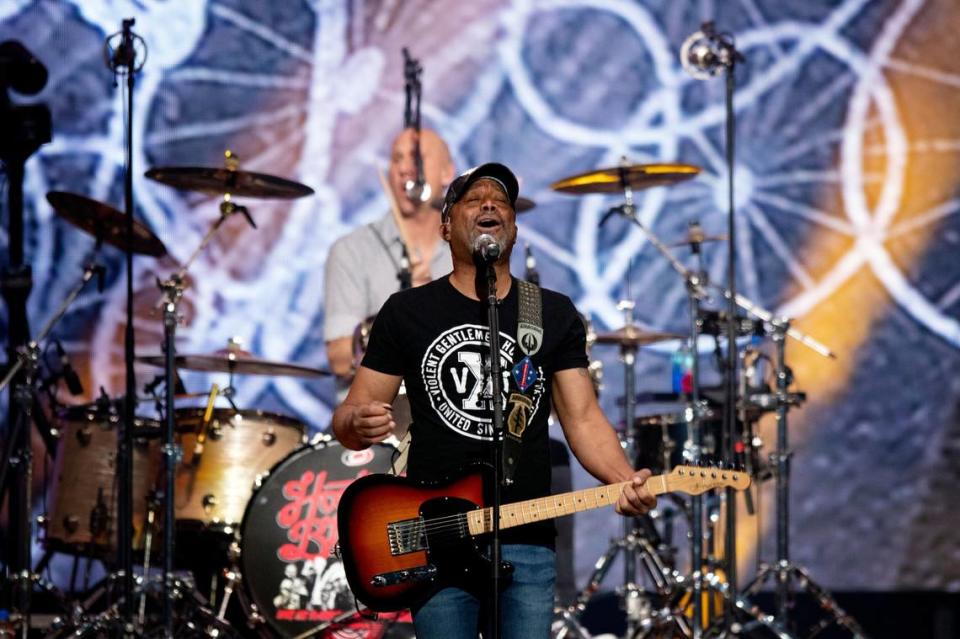 Hootie and the Blowfish in concert at Raleigh, N.C.’s PNC Arena, Friday night, Feb. 17, 2023.