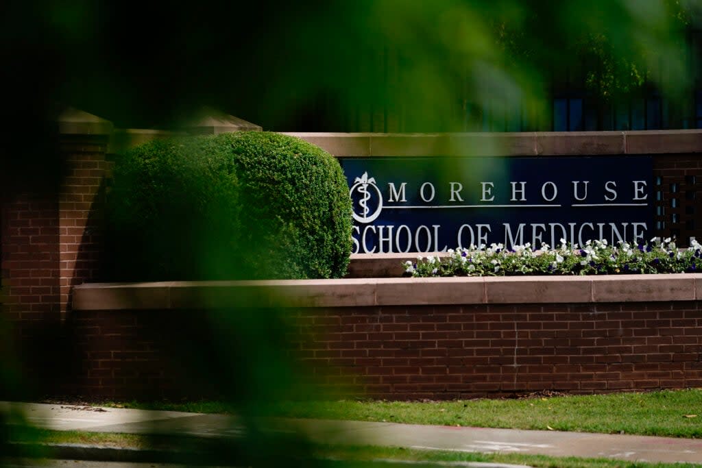 The Morehouse School of Medicine building is seen on Wednesday, May 4, 2022, in Atlanta. A new initiative aimed at increasing the number of Black Americans registered as organ donors and combating disparities among transplant recipients was announced Thursday by a coalition that includes the four medical schools at the nation’s historically Black colleges and universities. (AP Photo/Brynn Anderson)