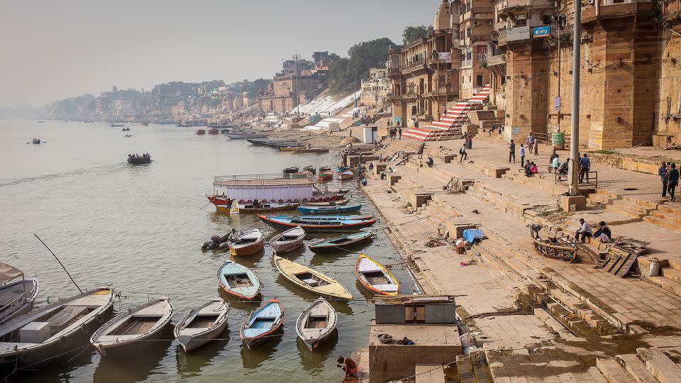 The Ghats on the banks of the Ganges river, in Varanasi, Uttar Pradesh, India. - Lucas Vallecillos/VWPics/AP