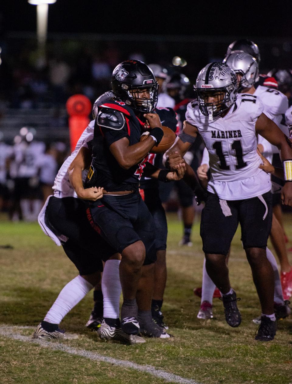 Action between South Fort Myers and Mariner at South Fort Myers on Friday, Nov. 3, 2023. South Fort Myers won.