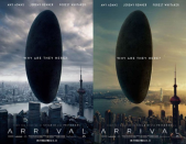 <p>In Hong Kong waren die Filmfans erbost über dieses „Arrival“-Plakat, das den Oriental Pearl Tower aus Shanghai als Teil der unverkennbaren Skyline Hong Kongs zeigt. Das Plakat wurde von Paramount zurückgezogen und durch ein anderes Poster ersetzt (rechts), das die Skyline von Shanghai zeigt und Hong Kong in die Ferne rückt – weshalb sich die Bevölkerung Hong Kongs ein zweites Mal beleidigt fühlte. (<i>Bild: Paramount/eOne UK)</i></p>