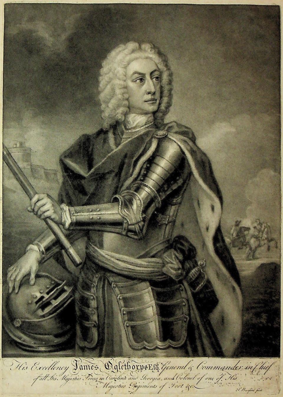 This image provided by Telfair Museum in Savannah, Ga., shows an 18th century James Oglethorpe portrait by Thomas Burford. Michael Thurmond, a Black author, says Georgia's white founding father deserves credit for inspiring the abolitionist movement that ultimately ended slavery. The book, entitled “James Oglethorpe, Father of Georgia”, focuses on Oglethorpe's failed attempt to ban slavery after starting Britain's 13th American colony in 1733. (Telfair Museum via AP)