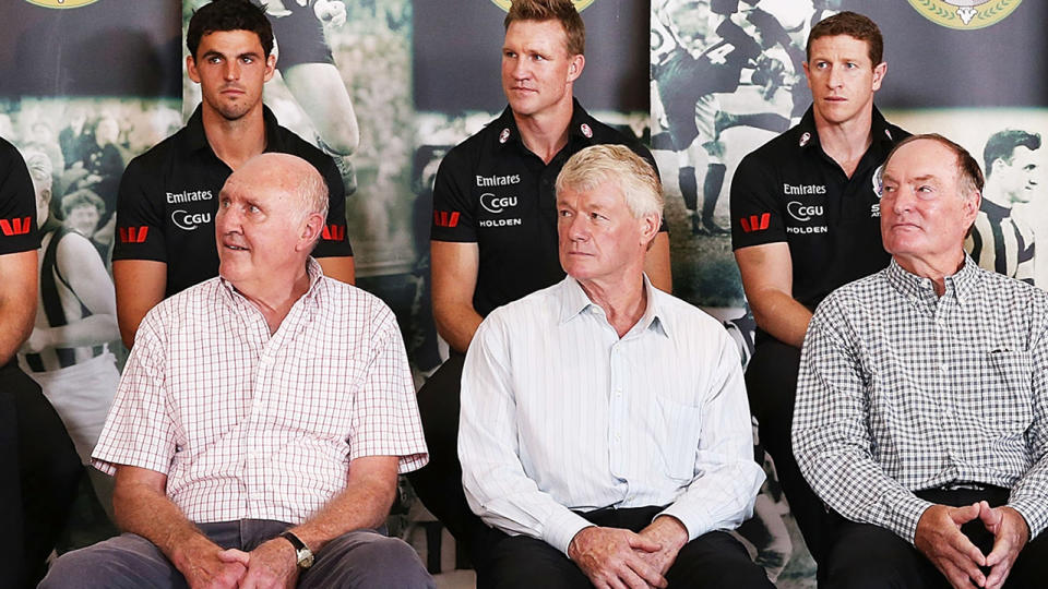 Terry Waters, pictured here at the Collingwood Magpies season launch in 2014. 